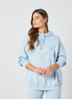 Buy Basic Crew Neck Hoodie Cashmere Blue in UAE