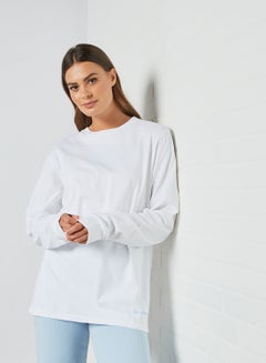 Buy Repeat Logo Long Sleeve T-Shirt White in UAE