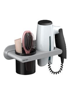 Buy Wall Mounted Hair Dryer Holder Grey 22.00x10.00x14.00cm in Saudi Arabia