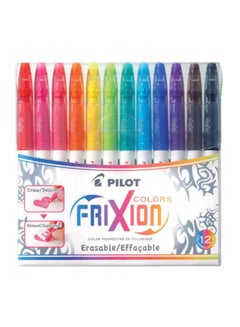 Buy 12-Piece Frixion Erasable Colour Pen Set Yellow/Red/Blue in UAE