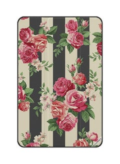 Buy Protective Flip Case Cover For Samsung Galaxy Tab S6 Lite - Roses Bunch Strips Pattern Multicolour in Saudi Arabia