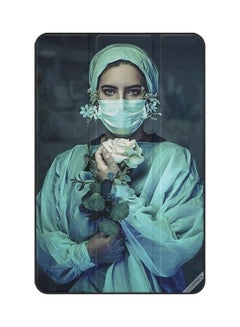 Buy Protective Flip Case Cover For Samsung Galaxy Tab S6 Lite - Nurse Hold White Rose Multicolour in Saudi Arabia