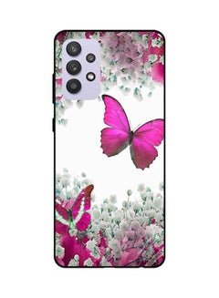 اشتري Butterfly And  Flowers Protective Back Cover For Samsung Galaxy A32 5G Multicolour في السعودية