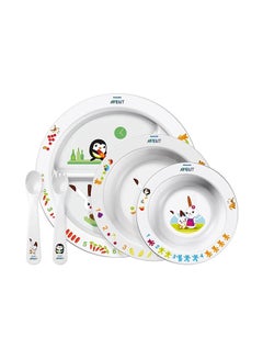 Buy 5-Piece Toddler Mealtime Set for Suitable from 6 Months, White - SCF716-00 in UAE