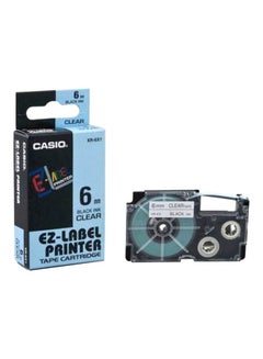 Casio XR-6X1-W-DJ 6mm Black on Clear Tape 