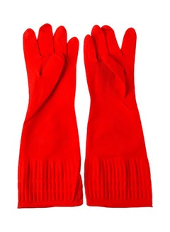 Buy 5-Pairs Of Home Kitchen Dish Washing Protective Gloves Red in Saudi Arabia