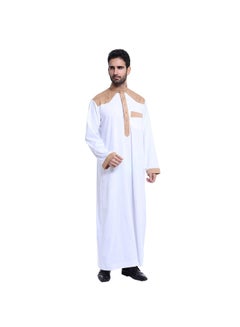 Buy Traditional Embroidered Kaftan White in Saudi Arabia