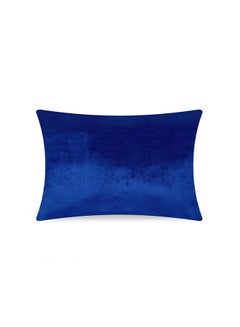 Buy Solid Design Velvet Cushion Cover Blue 30x50cm in UAE