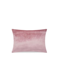 Buy Solid Design Velvet Cushion Cover Pink 30x50cm in UAE
