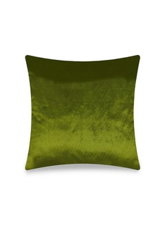 Buy Solid Design Velvet Cushion Cover Green 45x45cm in UAE