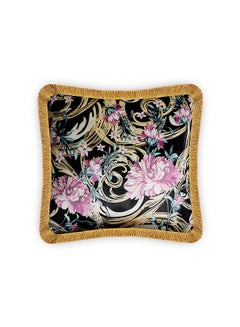 Buy Exotic Floral Decorative Velvet Cushion Cover Multicolour 45x45cm in UAE