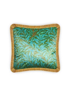 Buy Willian Morris Botanic Leaf Decorative Velvet Cushion Cover Multicolour 45x45cm in UAE