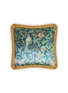 Buy Willian Morris Floral Decorative Velvet Cushion Cover Multicolour 45x45cm in UAE