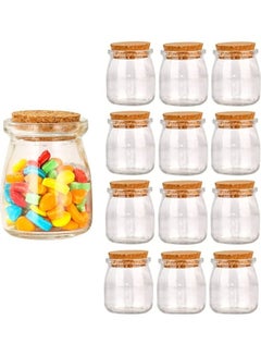 اشتري 12-Piece Glass Jars With Cork Lids Clear في الامارات