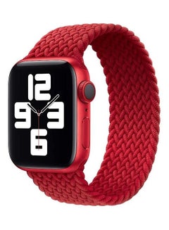 Buy Nylon Braided Solo Loop Replacement Band For Apple Watch Series 6/SE/5/4/3/2/1 42-44mm Medium Red in UAE