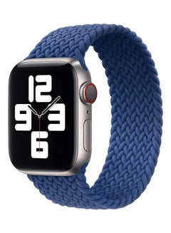 Buy Nylon Braided Solo Loop Replacement Band For Apple Watch Series 6/SE/5/4/3/2/1 42-44mm Medium Blue in UAE