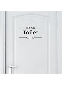 Buy Toilet Door Stickers Black 40x25cm in UAE