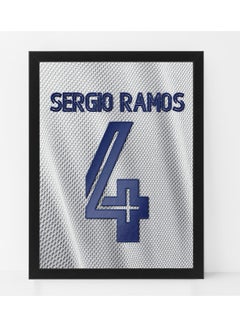 Buy Sergio Ramos Real Madrid Jersey Poster with Frame Multicolour 30x40cm in UAE