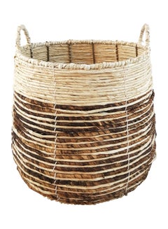 اشتري Eco-Friendly Handmade Corn Hulls Laundry Basket White/Dyeing 34 x 35سم في الامارات