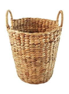 Buy Eco-Friendly Handmade Water Hyacinth Laundry Basket WL2021 - 1031 Original 34cm in Saudi Arabia