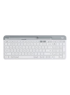 Buy K580 Slim Multi-Device Wireless Keyboard - Bluetooth/Receiver, Compact, Easy Switch, 24 Month Battery, Windows/Mac, Desktop, Tablet, Smartphone, Laptop Compatible, Arabic Keyboard White in UAE