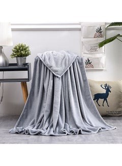 Buy Nap Blanket Flannel Grey 120 x 200cm in Saudi Arabia