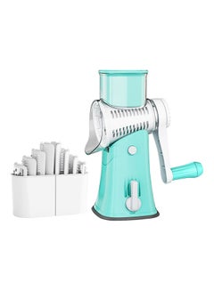 Buy Multifunctional Rotary Drum Vegetable Slicer Blue/White in UAE