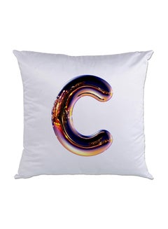 Buy Night Chrome Letter C Printed Cushion polyester Multicolour 40 x 40cm in UAE