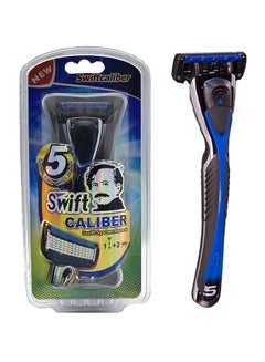 Buy 5 Blade Caliber System Shaving Razor Black/Blue/Silver in UAE