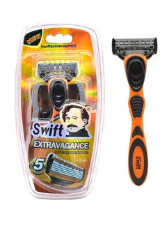 Buy Extravagance 5 Blade Shaving Razor Orange/Black/Silver in UAE