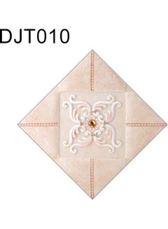 Buy 10-Piece Self-Adhesive PVC Waterproof Floor Tile Beige in Saudi Arabia