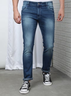 Buy Mid-Rise Denim Jeans Blue in UAE