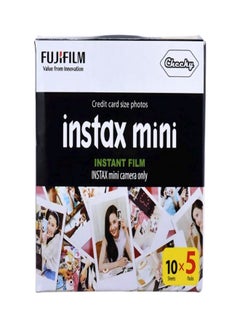 اشتري Instax Mini 50 Sheets White Film Photo Paper Snapshot Album Instant Print for  Instax Mini 7s/8/25/90/9 أبيض 196 غم في السعودية