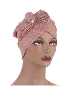 Buy Solid Pattern Pleated Detail Fashion Hat Pink in UAE