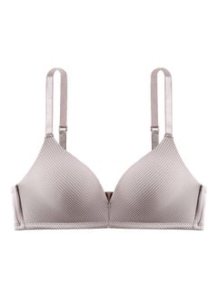 Buy Striped Detail Seamless Bralette Grey in UAE