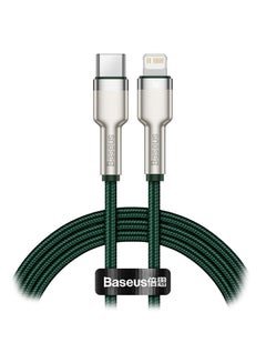 Buy USB C to Lightning Fast Charging Data Transfer Cable PD 20W Cafule Series Power Delivery for iPhone 14/14 Pro/13 Pro/13 Pro Max/13/13 mini, iPad 9, 12 mini/12/12 Pro, 1M Green/Silver in UAE
