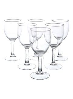 Buy 6-Piece Elegance Stem Glass Clear in Saudi Arabia