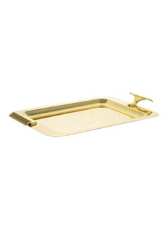 Buy Glitter Rectangular Tray Gold 51x31cm in UAE