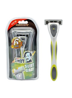 Buy 6-Blade Shaving Razor Grey/Black/Green in UAE