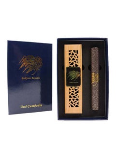 Buy 20 Piece - Cambodian Oud Incense Sticks with Wooden Burner Blue 155grams in UAE