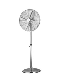 Buy 16" Metal Stand Fan, Adjustable Height Fan| Horizontal Oscillation | 3 Speed Settings | 4pcs Aluminium Blades | Ideal for Home, Office, Etc GF9611 Silver in Saudi Arabia