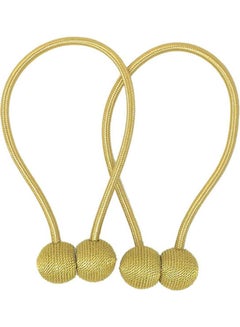 Buy 2-Piece Magnetic Curtain Clip Gold 15.6 x 7.6 x 2cm in UAE