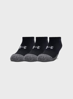 Buy 3 Pack Of Heat Gear Stylish Socks Black/Grey in UAE