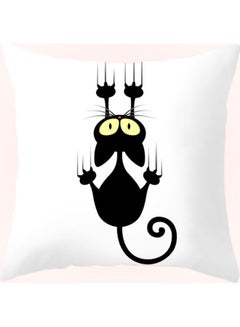 Buy Black Cat Design Cushion Cover Multicolour 45x45cm in UAE