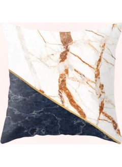 Buy Marble Design Cushion Cover Multicolour 45x45cm in UAE