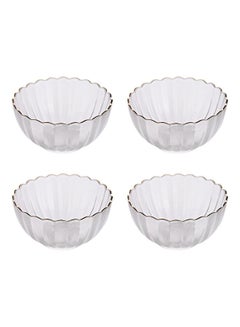 Buy 4-Piece Glass Bowl Set Clear 14x13x13.5cm in Saudi Arabia