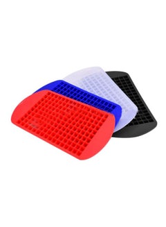 Buy 4-Piece Silicone Ice Cubes Mold Tray Red/Black/White 20.5x12x2.5cm in Saudi Arabia