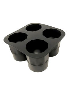 Buy 4 Cavity Cup Shaped Silicone Ice Cube Tray Black 10x10cm in UAE