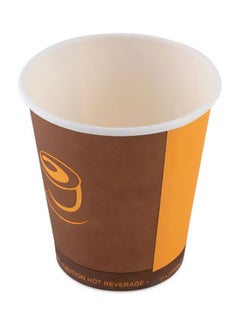 Buy 500-Piece Disposable Paper Cup Without Handle Brown/Yellow in UAE