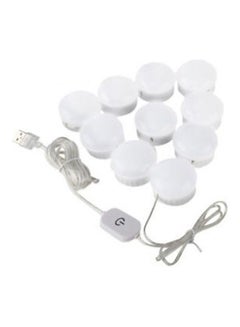 اشتري 10-Piece USB LED Makeup Mirror Bulb أبيض في الامارات